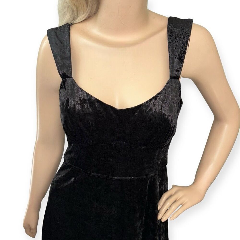 LUSH Crushed Velvet Retro Minidress In Black Size Large NEW - Picture 5 of 15